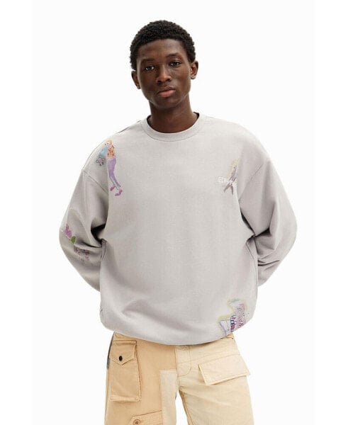 Men's Watercolor illustrations sweatshirt