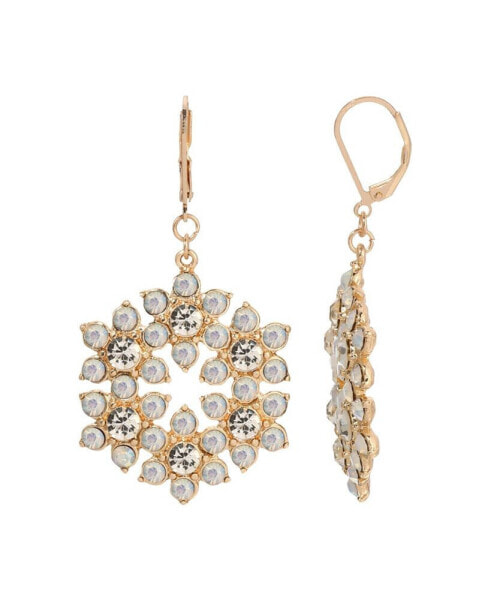 Crystal Flower Wreath Drop Earring