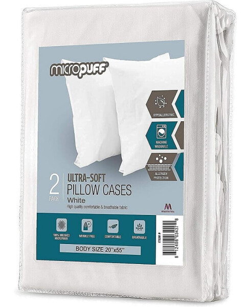 Покрывало из микрофибры Micropuff Body Pillow - Белое, 2 шт.