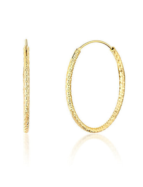 Gold plated round earrings SVLE0204XD5GO