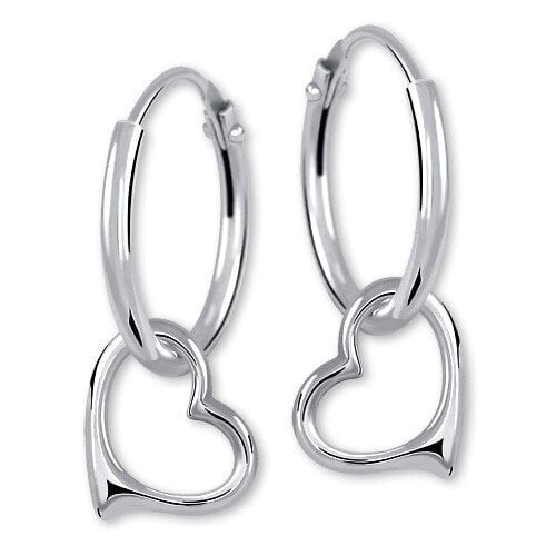 Серьги Brilio Silver Hearts & Rings 2in1