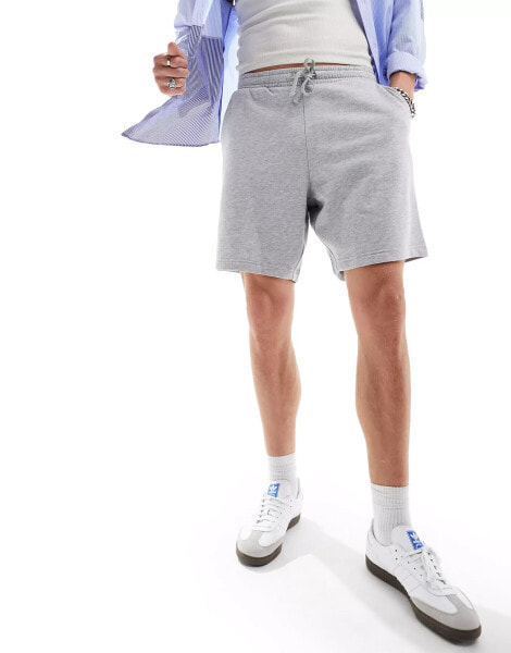 New look jersey short in grey marl