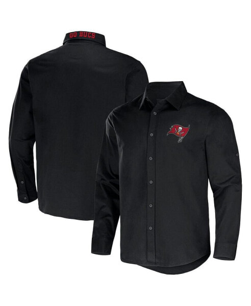 Men's NFL x Darius Rucker Collection by Black Tampa Bay Buccaneers Convertible Twill Long Sleeve Button-Up Shirt