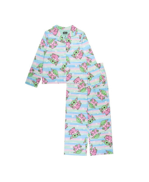 Big Girls Baby Yoda Polyester Coat Pajama Set, 2 Piece