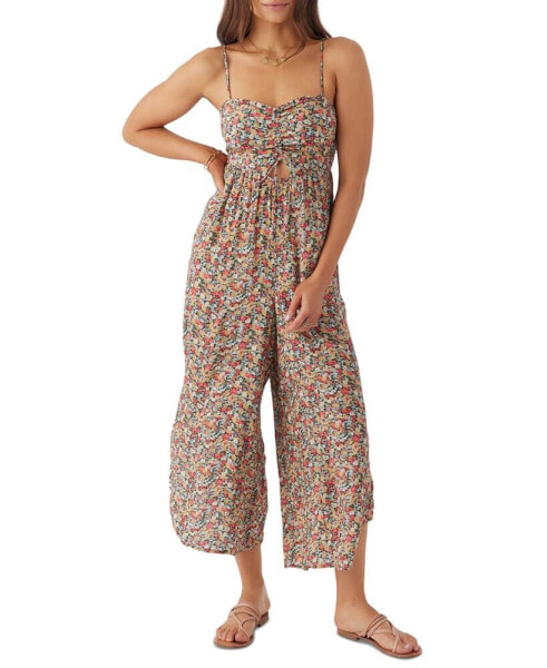 Juniors' Keiko Printed Sleeveless Jumpsuit