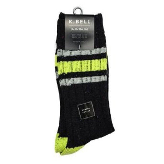 K. Bell Men's Nep Stripe Crew Socks One Size - 66909M