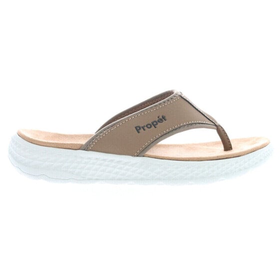 Propet Travelactiv Ft Flip Flops Womens Beige Casual Sandals WST001PTAN