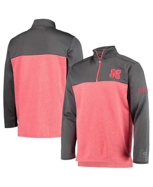 Куртка мужская Champion Nebraska Huskers красного цвета с четвертью молнии для игрового дня