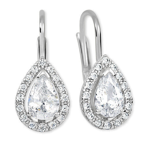 Earrings made of white gold with crystals 239 001 00831 07