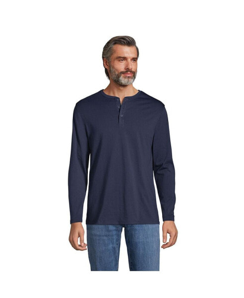 Men's Supima Jersey Long Sleeve Henley T-Shirt
