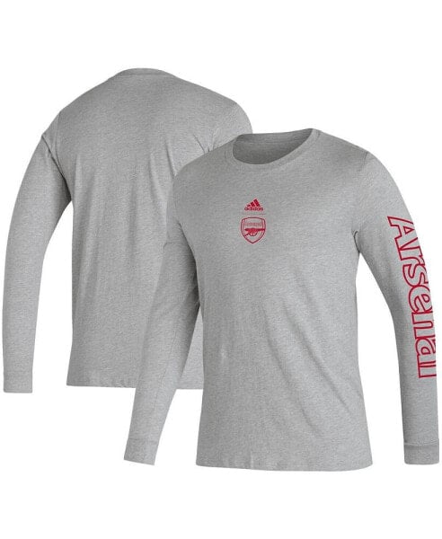 Men's Heather Gray Arsenal Team Crest Long Sleeve T-shirt
