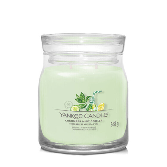 Ароматическая свеча Yankee Candle Signature стекло средняя Охлаждающий огурец Мята Cooler 368 г