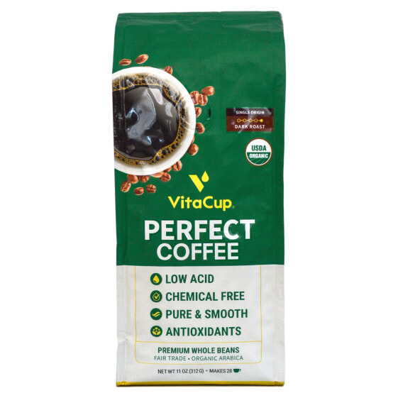 VitaCup, Perfect Coffee, кофе в зернах премиального качества, темная обжарка, 312 г (11 унций)