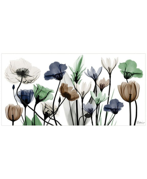 "Floral Landscape" Frameless Free Floating Tempered Glass Panel Graphic Wall Art, 24" x 48" x 0.2"