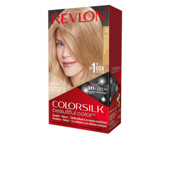 Revlon ColorSilk Beautiful Color No. 70 Medium Ash Blonde  Стойкая краска для волос без аммиака, оттенок средне-пепельный блондин