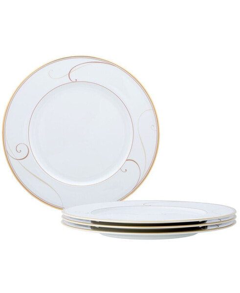 Golden Wave Set of 4 Dinner Plates, Service For 4