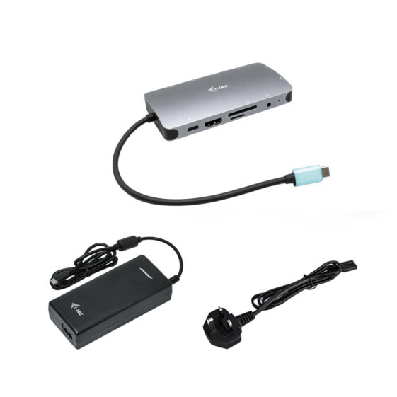 i-tec USB-C Metal Nano Dock HDMI/VGA with LAN + Charger 112W - Wired - USB 3.2 Gen 1 (3.1 Gen 1) Type-C - 100 W - 3.5 mm - 10,100,1000 Mbit/s - Silver