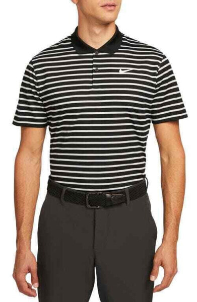 Футболка-поло Nike Golf 294275 Golf Dri-FIT Victory в черно-белом цвете, размер Large