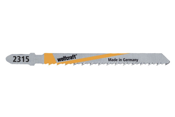 Wolfcraft 2315000 - Jigsaw blade - Parquet,Plastic,Plywood - High-Speed Steel (HSS) - Stainless steel,Yellow - 7.5 cm - 2.5 mm