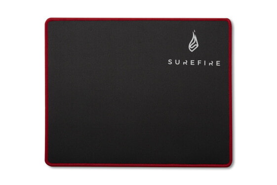 Verbatim SureFire Silent Flight 320 - Black - Red - Monochromatic - Fiber - Polyester - Rubber - Non-slip base - Gaming mouse pad