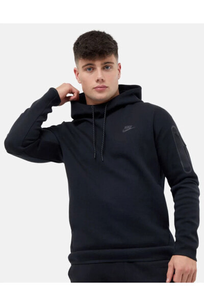 Sportswear Tech Fleece Pullover Hoodie Siyah Erkek Sweatshirt