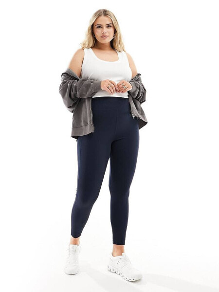 ASOS 4505 CurveIcon running tie waist gym legging with phone pocket in navy