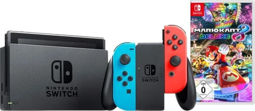 Nintendo Switch Red/Blue + Mario Kart 8 Deluxe