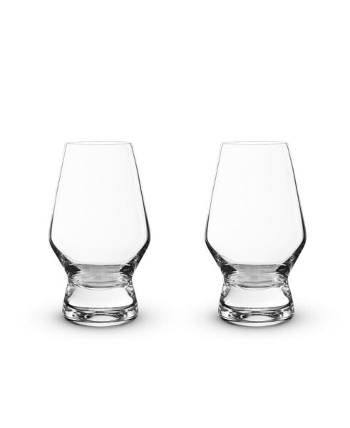 Footed Crystal Scotch Glasses, Set of 2, 8 Oz