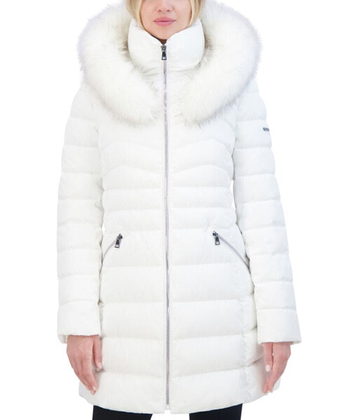 Women's Faux-Fur-Trim Hooded Puffer Coat