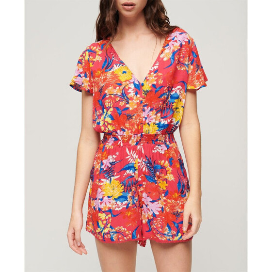 SUPERDRY Beach Playsuit Short Sleeve Short Dress