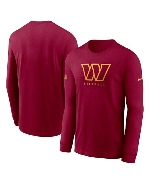 Men's Burgundy Washington Commanders Sideline Performance Long Sleeve T-shirt