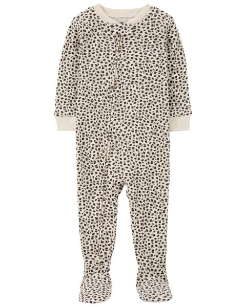 Toddler 1-Piece Floral Thermal Footie Pajamas 5T