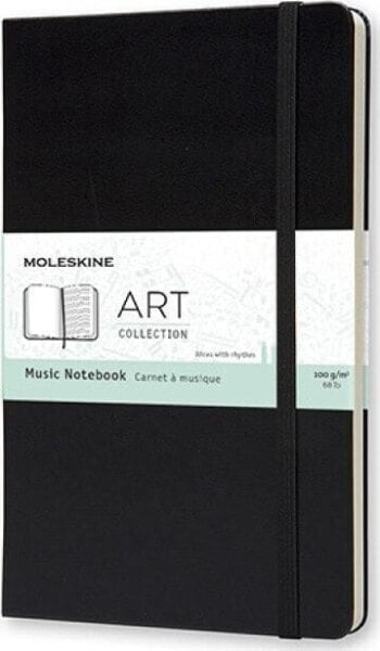 Moleskine Notes MOLESKINE music L, 13x21cm,w pięciolinie, twarda oprawa, 192 strony, czarny