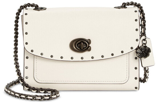 Сумка COACH Parker 18 Mini White Studded Bag