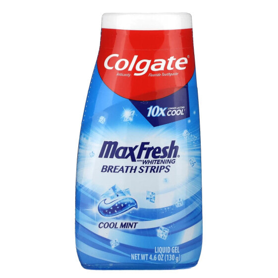 Зубная паста отбеливающая Colgate MaxFresh с полосками для дыхания, жидкая гель, прохладная мята, 4.6 унций (130 г)
