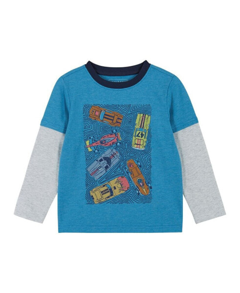 Toddler Boys Toddler/Child Racecar Long Sleeve Two-Fer Tee