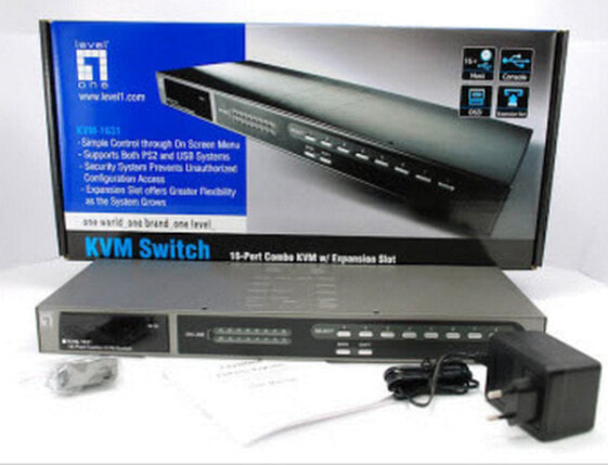 LevelOne ViewCon KVM-1631 Combo KVM Switch 16-port Kvm Switch - PS/2, USB PS/2, VGA