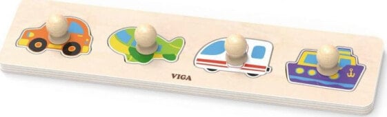 Рамка-вкладыш для малышей Viga 44534 Первый пазл с ручками - транспорт