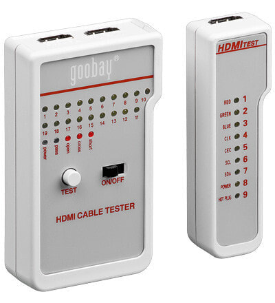 Wentronic HD Cable Tester - HDMI/mini HDMI cable tester - White - Continuity testing - Plastic - Power - Status - 9V