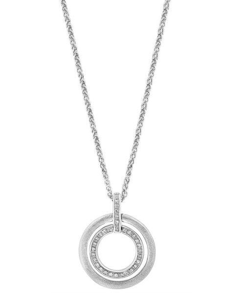 EFFY® Diamond Double Circle 18" Pendant Necklace (1/10 ct. t.w.) in Sterling Silver