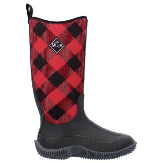 Muck Boot Hale Tall Plaid Round Toe Pull On Womens Black Casual Boots HAW6PLD