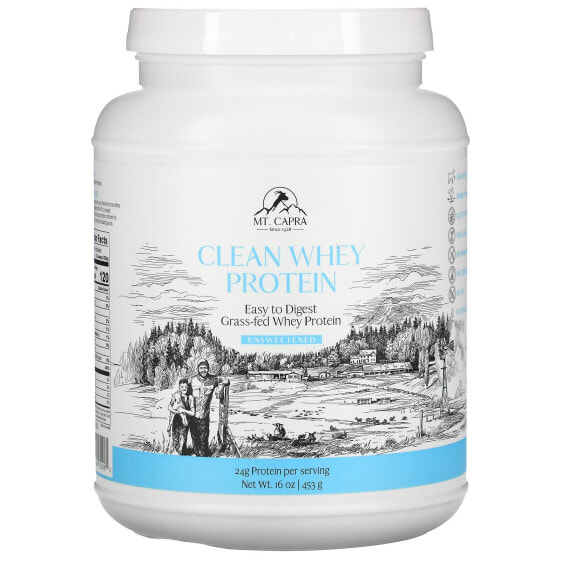 Clean Whey Protein, Unsweetened, 16 oz (453 g)