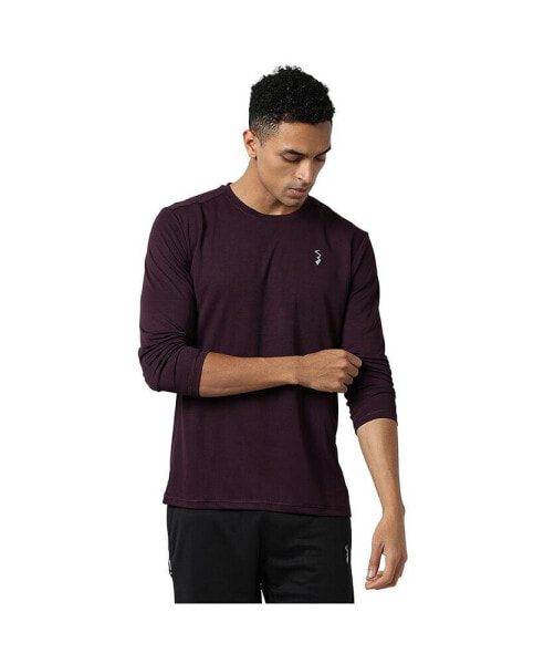 Men's Maroon Red Basic Active wear T-Shirt
