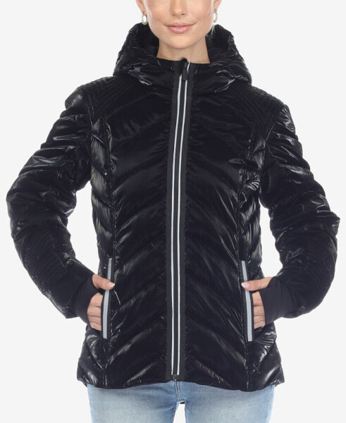 Женский Куртка на молнии White Mark Midweight Quilted Contrast с отверстием для большого пальца