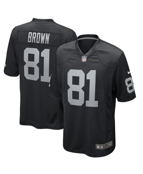 Men's Tim Brown Black Las Vegas Raiders Game Retired Player Jersey