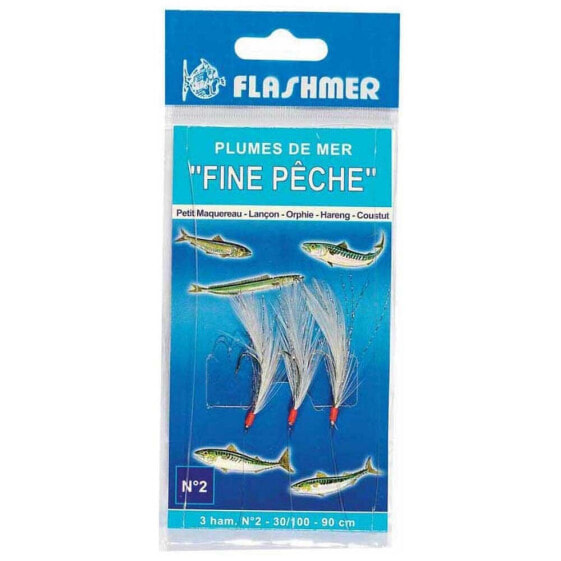 FLASHMER Fine Peche Feather Rig 3 Hooks