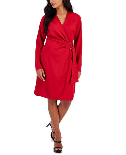 Платье I.N.C. International Concepts Petite Long-Sleeve Wrap Dress