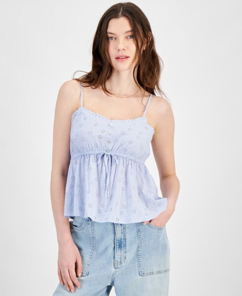 Блузка Hippie Rose juniors' Eyelet Baby Doll Top