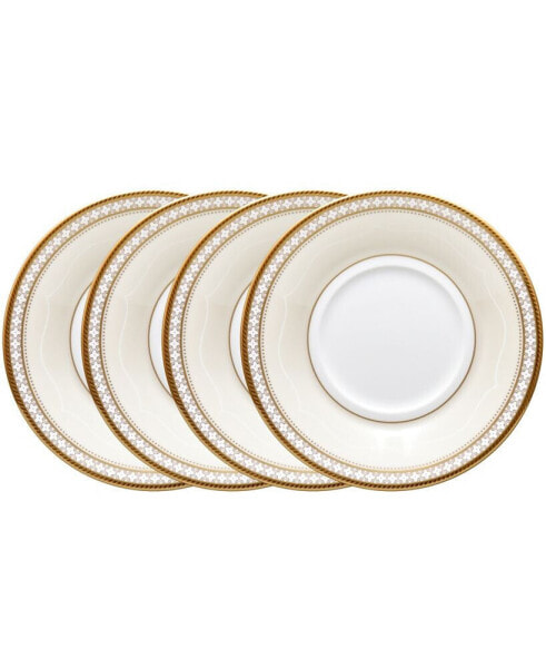 Trefolio Gold Set of 4 Saucers, Service For 4