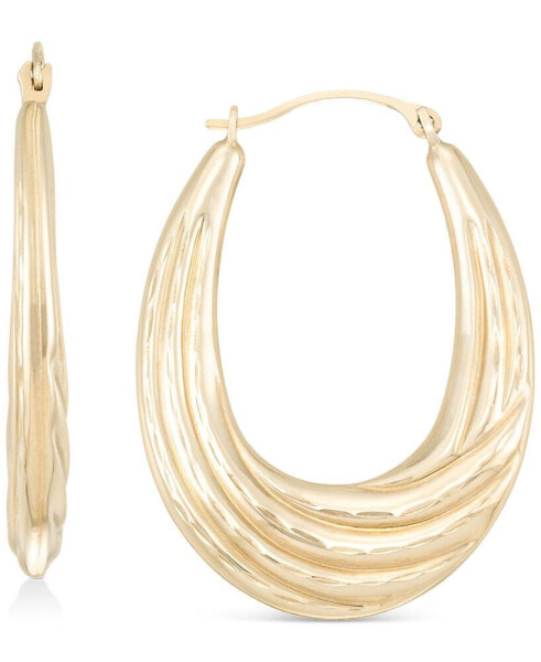 Серьги Macy's Graduated Oval Hoop  Gold